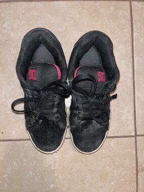 DC Pink and Black Skater Shoes- Women's Size 7